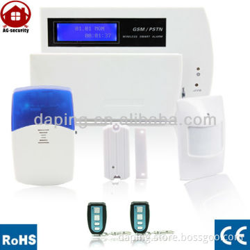Dual-net GSM+PSTN home alarm system with strobe siren